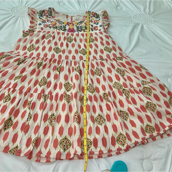 THML Charlene Colorful Floral Embroidered Cotton & Linen Dress Size Small - Picture 9 of 16